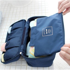 กระเป๋าเก็บชุดชั้นใน ใส่บรา ใส่บิกินี่   กระเป๋าจัดเก็บของใช้ส่วนตัว กระเป๋าเอนกประสงค์ ใส่อุปกรณ์สำหรับเดินทาง  สีน้ำเงิน