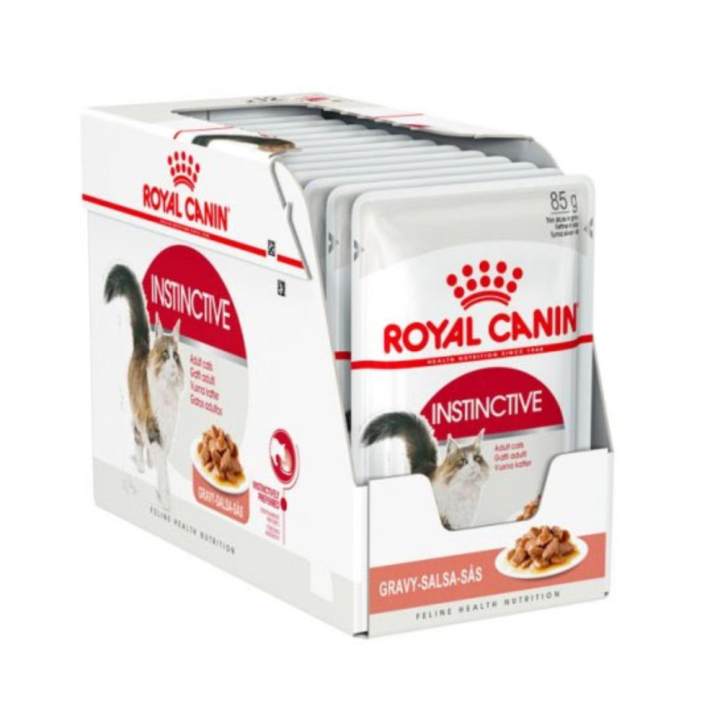 Royal Canin Instinctive Pouch Gravy (12 Pouches) โรยัลคานิน อาหารชนิดเปียกแบบซอง สำหรับแมวโตอายุ1ปีขึ้นไป (เกรวี่) 12ซอง/กล่อง...