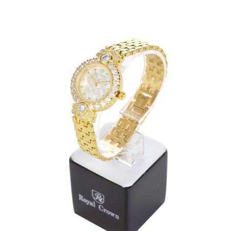 Royal Crown นาฬิกาข้อมือผู้หญิง สายสแตนเลส รุ่น 3844-SSL - Gold (แถมแหวนเพชร CZ) Royal Crown นาฬิกาข้อมือผู้หญิง สายสแตนเลส รุ่น 3844-SSL - Gold (แถมแหวนเพชร CZ)