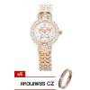 Royal Crown นาฬิกาประดับเพชรสุภาพสตรี สายสแตนเลส  รุ่น 3844-SSL-Pink Gold (แถมแหวนเพชร CZ)