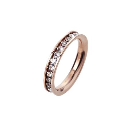 Royal Crown นาฬิกาประดับเพชรสุภาพสตรี สายสแตนเลส  รุ่น 3844-SSL-Pink Gold (แถมแหวนเพชร CZ)