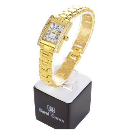 Royal Crown นาฬิกาข้อมือผู้หญิง สายแสตนเลส รุ่น 6306 - สีทอง