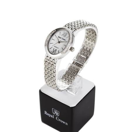 Royal Crown นาฬิกาข้อมือผู้หญิง สายสแตนเลส ประดับเพชร รุ่น 6309 - Silver