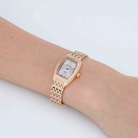 Royal Crown นาฬิกาข้อมือผู้หญิง สายสแตนเลส ประดับเพชร รุ่น 6304  - Pink Gold