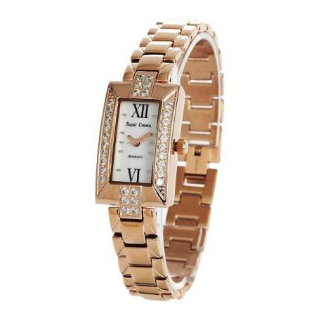 Royal Crown นาฬิกาข้อมือผู้หญิง สายสแตนเลส  รุ่น 3591-SSL (Pink/Gold) แถมฟรี แหวนเพชร CZ 1 วง
