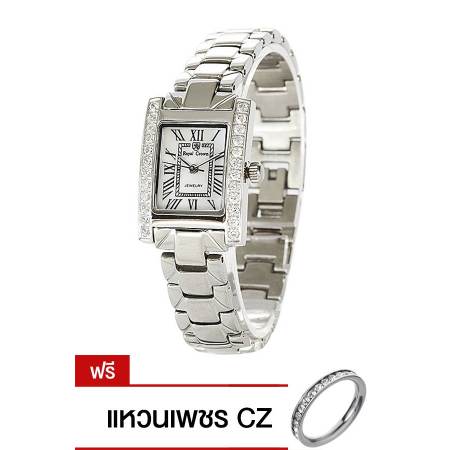 Royal Crown นาฬิกาข้อมือผู้หญิง สายสแตนเลส รุ่น 6306-SSL- Silver (แถมแหวนเพชร CZ)
