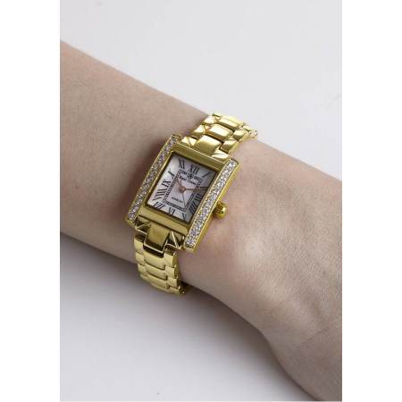 Royal Crown นาฬิกาข้อมือผู้หญิง สายสตแนเลส รุ่น 6306-SSL - Gold (แถมฟรี แหวนเพชร CZ)