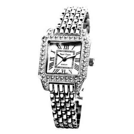 Royal Crown นาฬิกาสำหรับสตรี ประดับเพชร สายสแตนเลสอย่างดี รุ่น 6104-SSL (สี Silver) Royal Crown นาฬิกาสำหรับสตรี ประดับเพชร สายสแตนเลสอย่างดี รุ่น 6104-SSL (สี Silver)
