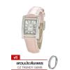 Royal Crown นาฬิกาข้อมือผู้หญิง Pink สายหนัง รุ่น 6306-LE (ฟรี แหวนเพชร CZ)