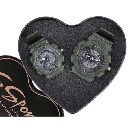 S Sport นาฬิกาคู่รัก กันน้ำได้ดี (ได้สองเรือนพร้อมกล่องรูปหัวใจ) รุ่น LG9228 