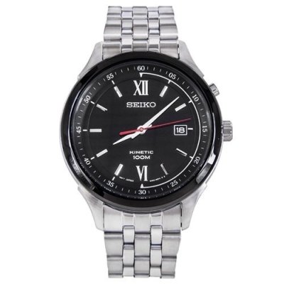 Seiko Men's Watch Silver/Black Stainless Strap SKA659P1