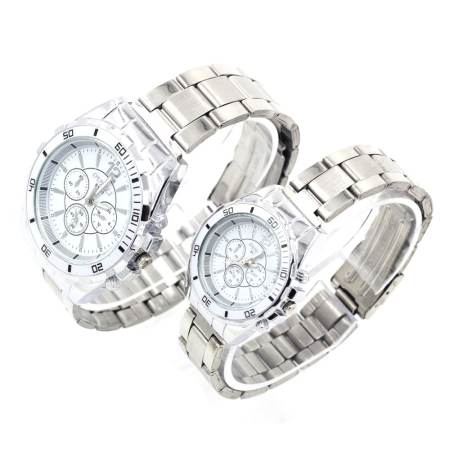 Sevenlight นาฬิกาข้อมือคู่รัก (ได้สินค้าสองชิ้น) - 9145-8091 (White)  พิเศษแถมกล่องนาฬิกาสุดหรู