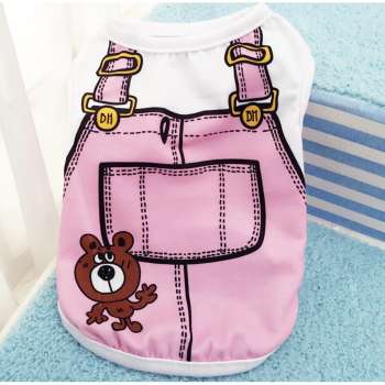   เสื้อสุนัขแฟชั่น ลายหมีน่ารัก สีชมพู (size-L) พันทิป