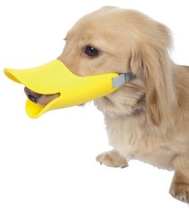ปากเป็ด ที่ครอบปากสุนัข กันเลีย กันเห่า กันกัด Size M สีเหลือง