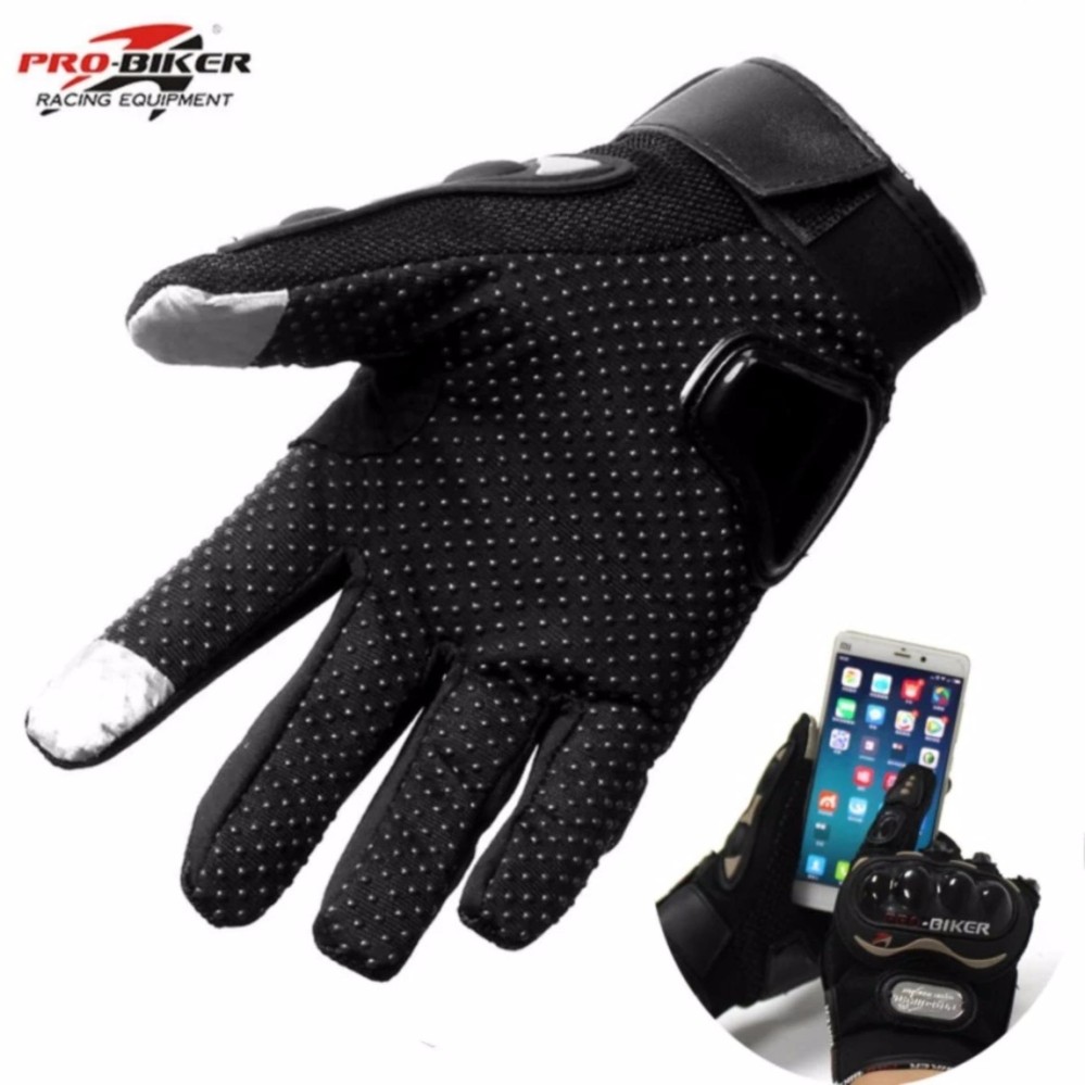 ถุงมือ มอเตอร์ไซร์ รุ่นทัชสกรีน (Touched Screen Gloves) สะดวกทั้งตอนขี่  และ ตอนเล่นโทรศัพท์ ไม่ต้องถอดถุงมือมารับโทรศัพท์ - สีดำ/Black จำนวน 1 คู่ Size L