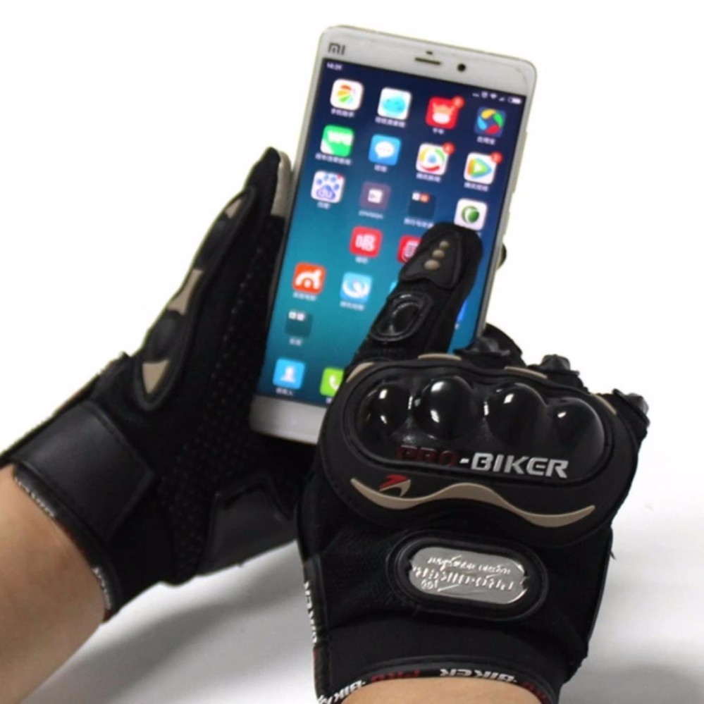 ถุงมือ มอเตอร์ไซร์ รุ่นทัชสกรีน (Touched Screen Gloves) สะดวกทั้งตอนขี่  และ ตอนเล่นโทรศัพท์ ไม่ต้องถอดถุงมือมารับโทรศัพท์ - สีดำ/Black จำนวน 1 คู่ Size M