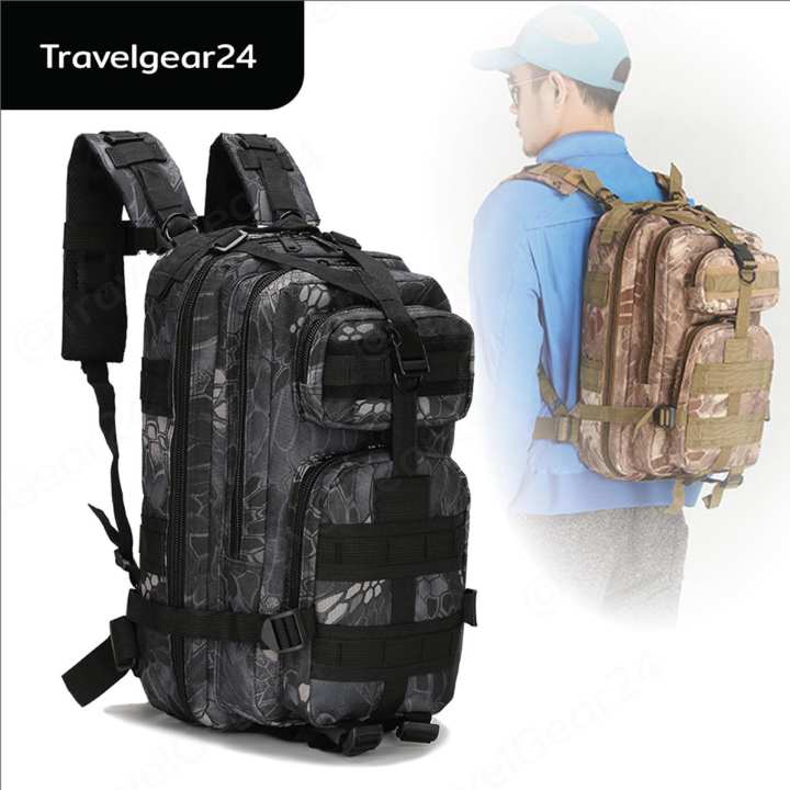 TravelGear24 กระเป๋าเป้เดินป่า เป้สะพายหลัง 3P Tactical Backpack Bag 25L ( Digital...