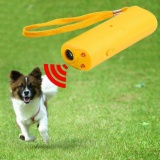 Ultrasonic ป้องกันการแตกลายหยุดเห่าสุนัขเครื่องไล่สัตว์ TRAINER อุปกรณ์ที่มีประโยชน์สีเหลือง - INTL