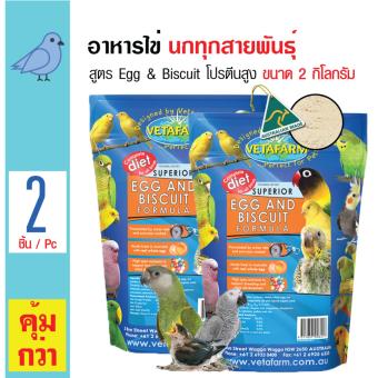 Vetafarm Egg Biscuit อาหารนก อาหารไข่ รสบลูเบอรี่ ขนสวย สำหรับนกทุกสายพันธุ์ ขนาด 2 กิโลกรัม x 2 ถุง