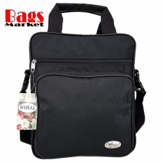 WHEAL กระเป๋าสะพายข้าง กระเป๋าสะพายไหล่ กระเป๋าใส่เอกสาร กระเป๋าแมสเซ็นเจอร์ กระเป๋าถือ ขนาด 14 นิ้ว รุ่น F890 (Black)