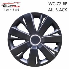 Wheel Cover ฝาครอบกระทะล้อ ขอบ 15 นิ้ว ลาย 5077 BP สีดำ Black Print (1 ชุด มี 4 ฝา) 