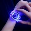 YBC ผู้หญิงไฟ LED ส่องสว่างซิลิโคนแฟชั่น Diamond Jelly นาฬิกา - INTL