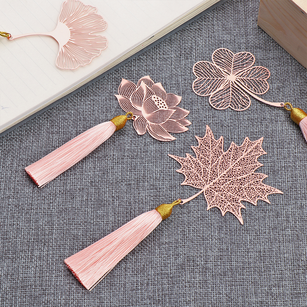 Hộp Đựng Sách Dễ Thương CHANFEN, Hoa Mai, Văn Phòng Phẩm Tua Lá Kim Loại Bookmark Phong Cách Trung Quốc