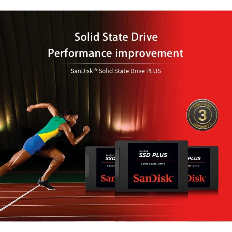ภาพสินค้าSanDisk SSD PLUS 3D NAND 2.5" SATA Solid State Drive Max. 560MB/s ((120G/240G/480G/960G) เหมาะสำหรับโน๊ตบุ๊คและเดสก์ท็อป รับประกัน 3 ปี จากร้าน Hayon บน Lazada ภาพที่ 3