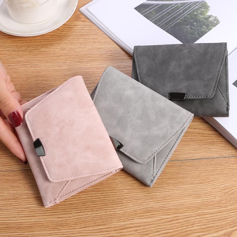 BX7B 2021 new wallet women's Korean fashion ins short small zero wallet thin Mini Wallet soft leather QQDG