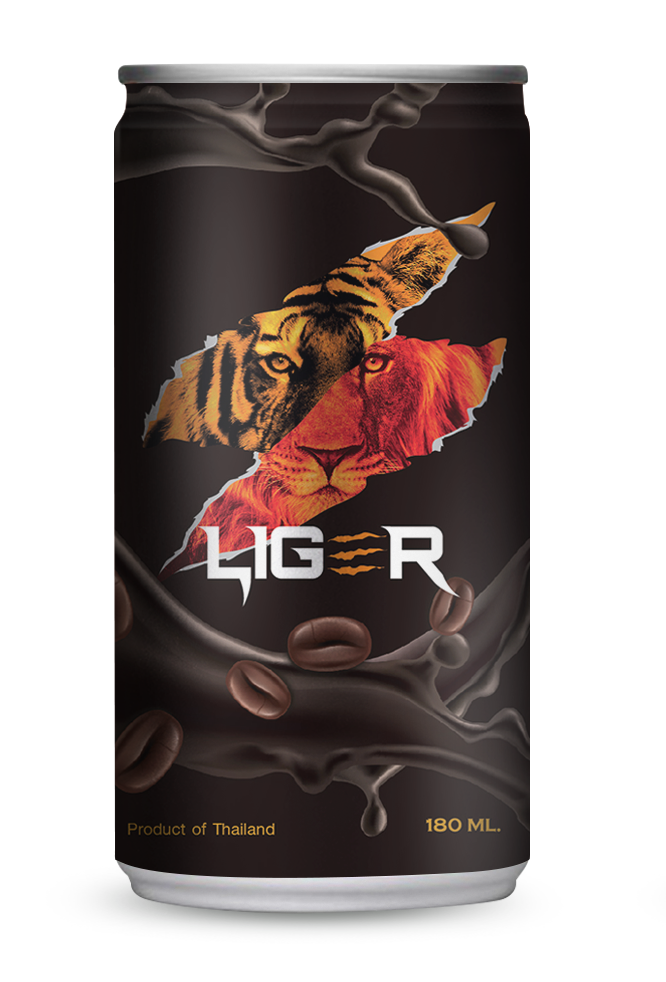Liger Black Coffee Coconut Juice No Sugar กาแฟดำ น้ำมะพร้าว ไม่ใส่น้ำตาล ขนาด 180 มล.