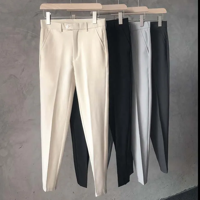 MNO.9 Fashion Men Slack Pants M211 กางเกงผู้ชาย กางเกงแสลคชาย กางเกง5ส่วนชาย กางเกงเกาหลีชาย ผ้าฝ้ายยืด กางเกงขายาวผู้ชาย กางเกงทำงานผู้ชาย