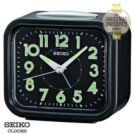 SEIKO นาฬิกาปลุก Quiet Sweep (Snooze) มีไฟ เสียงกริ่ง รุ่น QHK023J - ดำ (Black) SEIKO นาฬิกาปลุก Quiet Sweep (Snooze) มีไฟ เสียงกริ่ง รุ่น QHK023J - ดำ (Black)