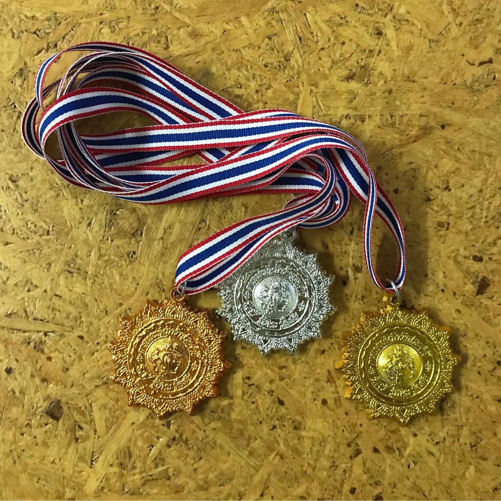 เหรียญรางวัล ถ้วยรางวัล เหรียญกีฬาสี เหรียญรางวัลพลาสติก กีฬาสี แข่งขัน 1 ชิ้น พร้อมสายคล้องคอ
