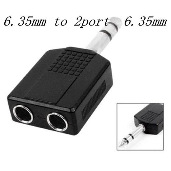 6.35mm Mono Plug Male To 2 x 6.35mm Mono Jack Audio Adapter Music Accessory(1pcs)(6pcs)