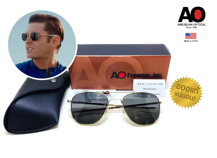 แว่นกันแดด Ao Eyewear รุ่น Original Pilot Made in USA สีทองเลนส์เทา ของ