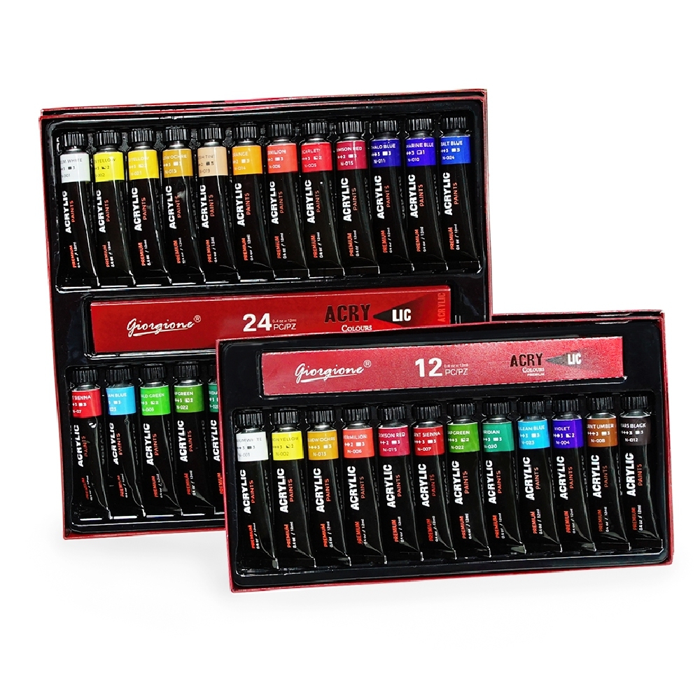 ชุดสีอะคริลิค Giorgione ขนาด 12ml (12/24 สี) สีอะคริลิค Acrylic Colour Set