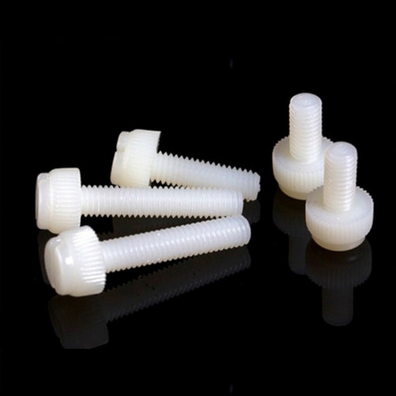 10 50pcs M3 M4 M5 M6 M8 white Nylon knurled Thumb Screw PA66 Nylon