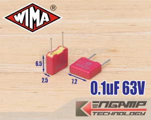 ภาพหน้าปกสินค้า(10ตัว)[F-CAP] 0.1uF/63V WIMA MKS2 5% 2.5x7.2 H6.5mm P=5mm ซึ่งคุณอาจชอบสินค้านี้