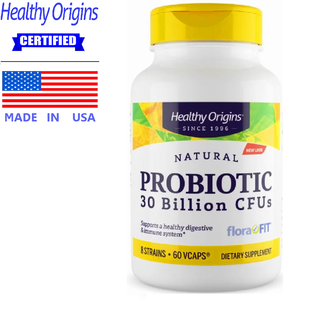 Healthy Origins Probiotic 30 Billion x 60 เม็ด เฮลท์ตี้ ออริจินส์ โพรไบโอติก โปรไบโอติก / กินร่วมกับ แอปเปิ้ลไซเดอร์ ไคโตซาน เอนไซม์ การ์ซีเนีย ส้มแขก สารสกัดชาเขียว กรีนที ข้าวยีสต์แดง /