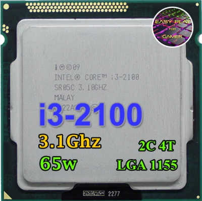 ซีพียู CPU Intel Core i3-2100 3.1 GHz 2คอ4เทรด 65W LGA 1155 ฟรีซิลิโคน1ซอง i3 2100