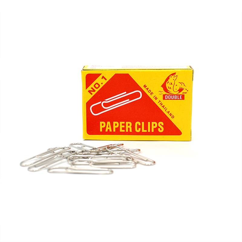 ลวดเสียบกระดาษ ตรา ปลา  Double  No.1 แบบหัวเหลี่ยม/มน   paper clips   1กล่อง/50 ตัว