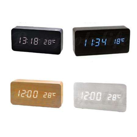 นาฬิกาปลุก Led พร้อมฟังก์ชั่นวัดอุณหภูมิ แบบไม้ USB/AAA นาฬิกาปลุก นาฬิกาตังโต๊ะ นาฬิกาหัวเตียง นาฬิกาดิจิตอล นาฬิกาปลุกดิจิตอล นาฬิกาปลุกแสดงอุณหภูมิ นาฬิกาสวยๆ นาฬิกาตั้งโต้ะ นาฬิกาled นาฬิกาตั้งเวลา Wood Clock