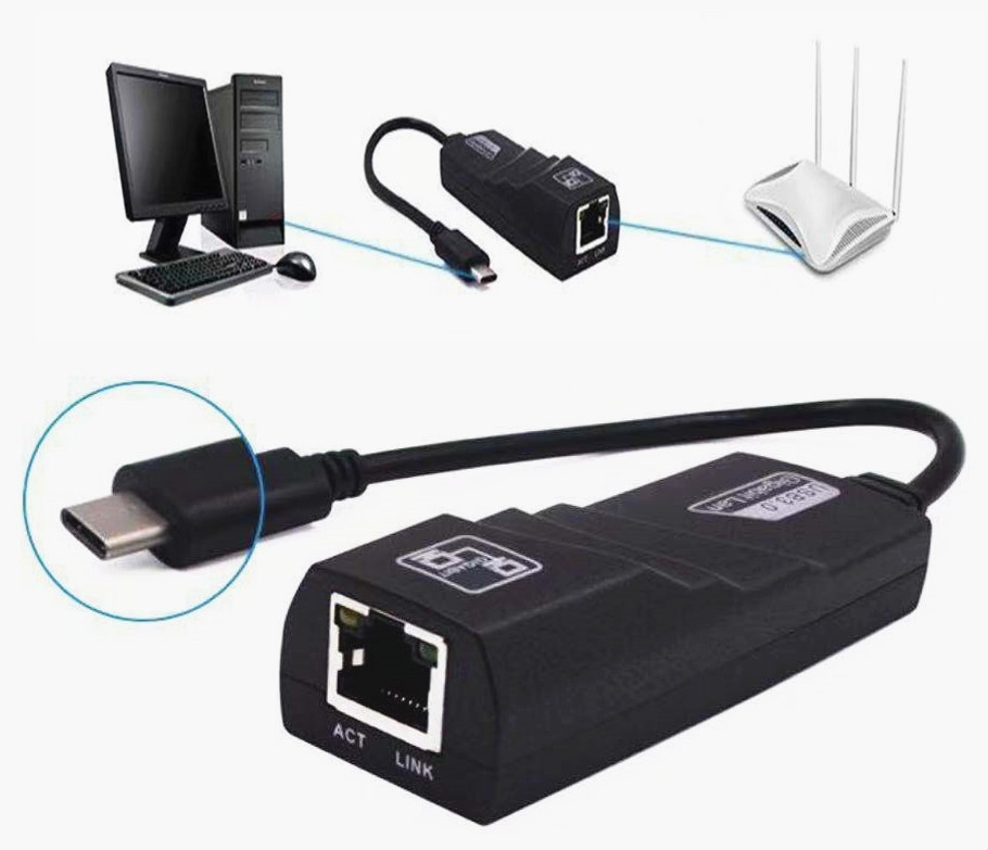 Type C USB-C USB 3.1 to RJ45 Gigabit Ethernet 1000Mbps LAN Network Adapter