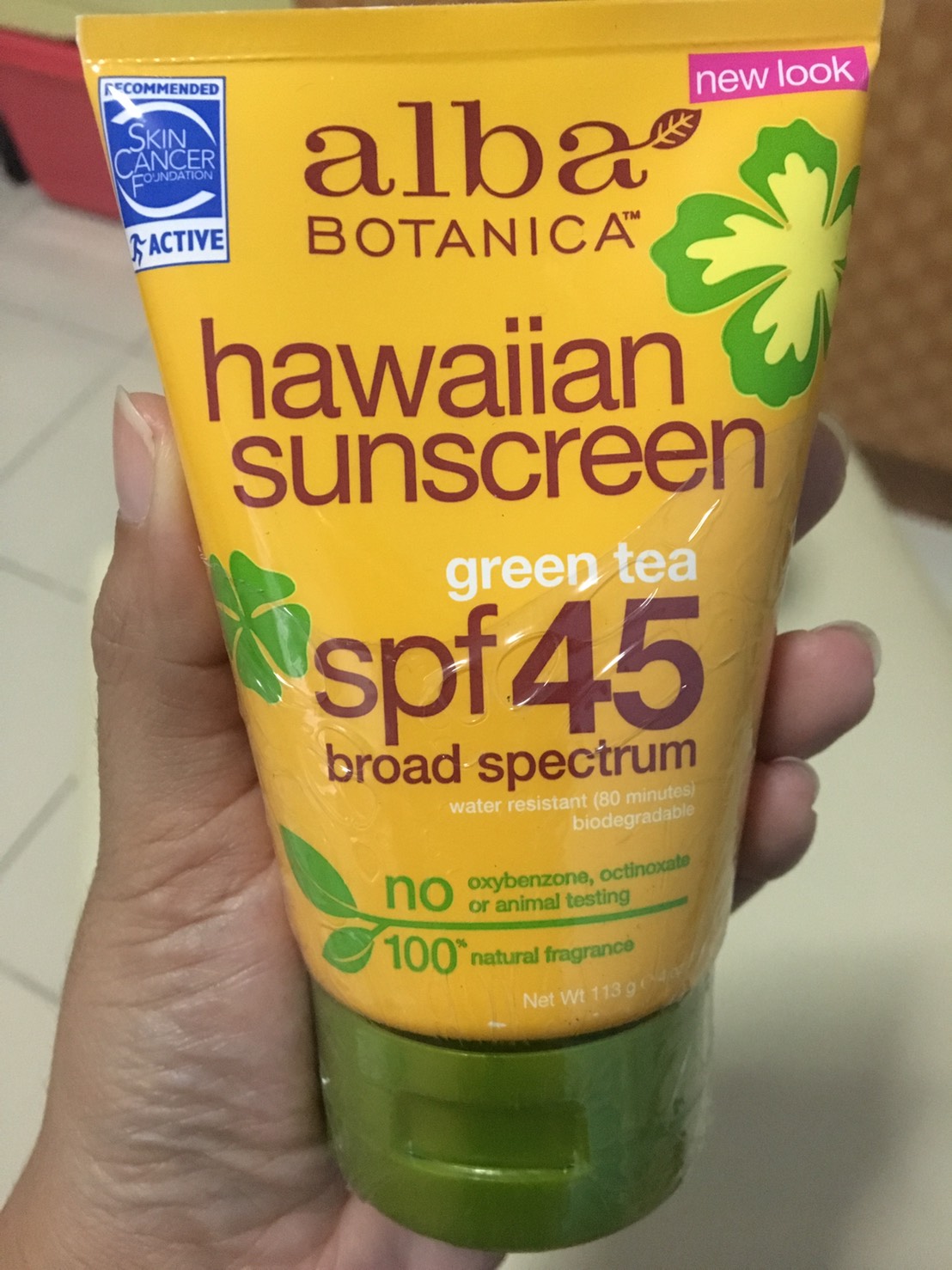 ครีมกันแดด Alba Botanica, Natural Hawaiian Sunscreen, SPF 45, 4 oz (113