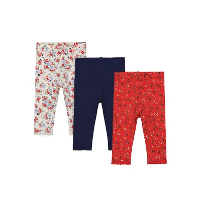 Mothercare navy and floral leggings - 3 pack WC043