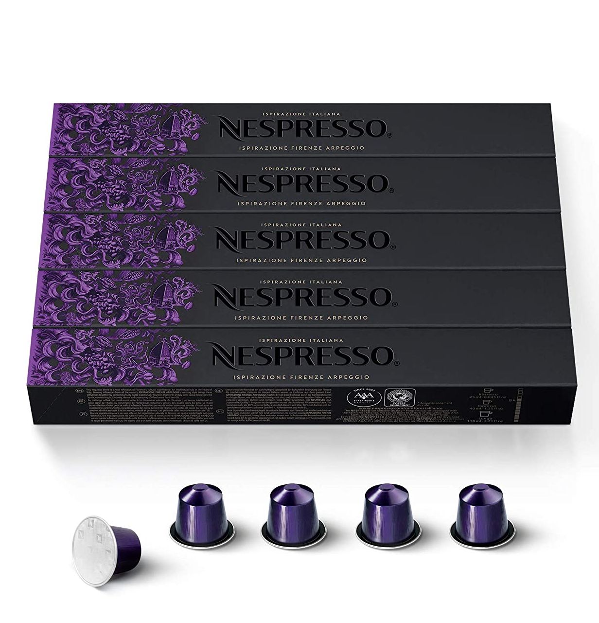 Nespresso Ispirazione Firenze Arpeggio Ground Coffee Capsule เนสเพรสโซ ฟิเรนเซ่ แคปซูล กาแฟคั่วบด 50 Capsules