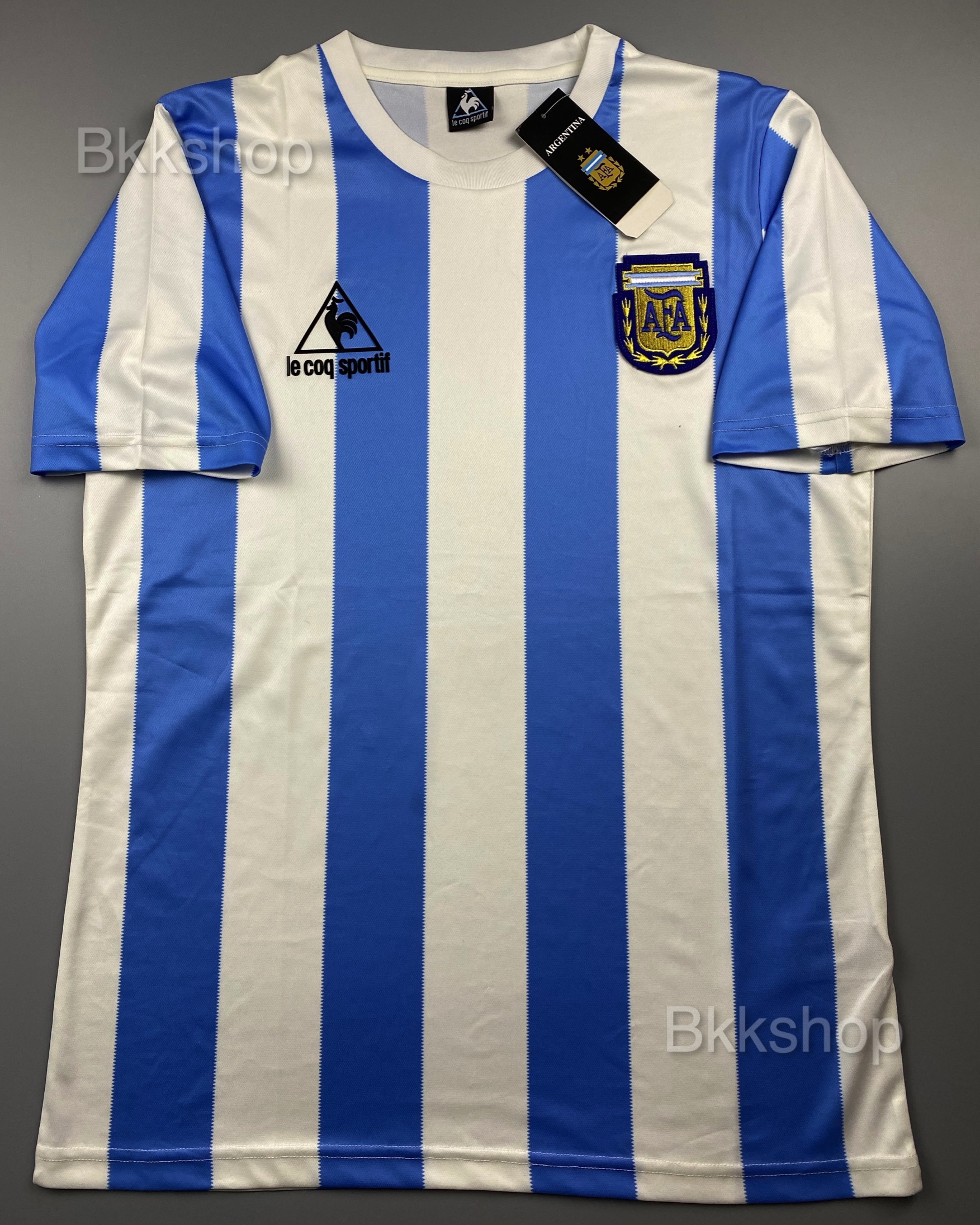 เสื้อบอลย้อนยุค อาเจนติน่า 1986 ชุดแชมป์บอลโลก เหย้า Retro Argentina Home World Cup Champion 1816