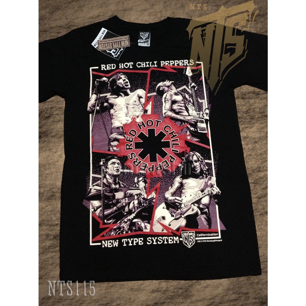 NTS 115 RHCP Red Hot ROCK เสื้อยืด เสื้อวง เสื้อดำ สกรีนลายอย่างดี ผ้า ...