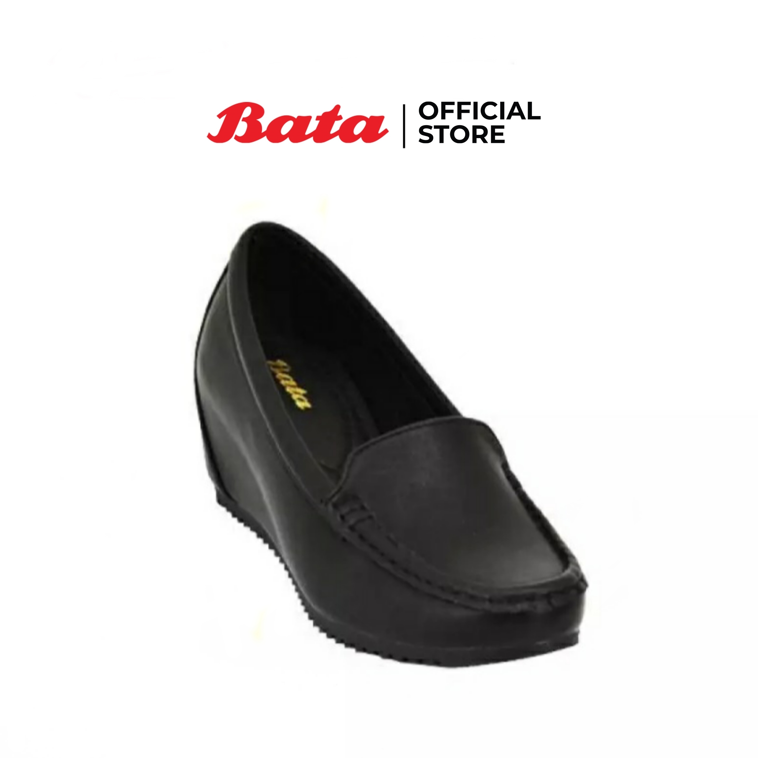 Bata LADIES'CASUAL รองเท้าลำลอง MOCCASINE ส้นสูง แบบสวม สีดำ รหัส 6516681 Ladiesflat Fashion