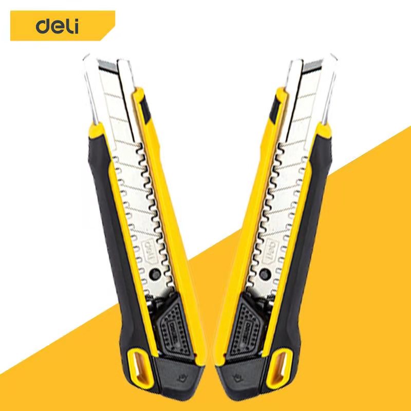Deli คัตเตอร์ มีดคัตเตอร์ คัตเตอร์จิ๋ว คัตเตอร์ 18mm พกพาง่ายๆ มีดคัทเตอร์โลหะผสมเหล็ก cutter